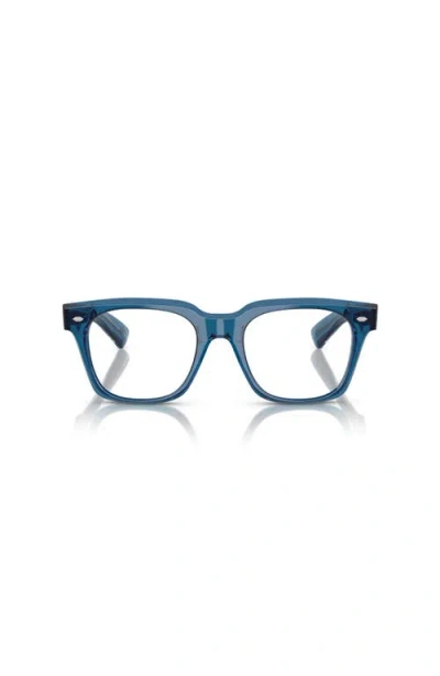 Oliver Peoples 51mm Rectangle Optical Glasses In Blue