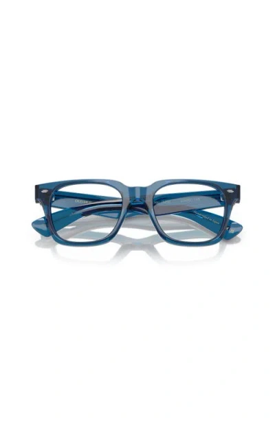 Oliver Peoples 51mm Rectangle Optical Glasses In Blue