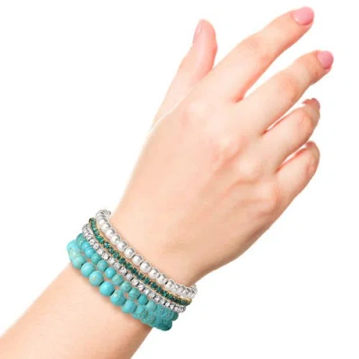 Jessica Simpson Crystal Stretch Bracelet, 5 Piece Set In Multi