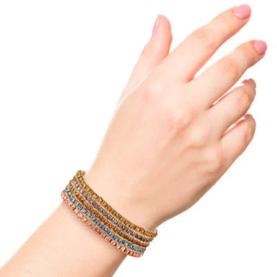 Jessica Simpson 5-piece Rhinestone Bracelet Set In Multi