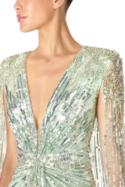 Jenny Packham Gold Rush Sequin-embellished Gown In Multi