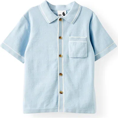 Cotton On Kids Kid's Knitted Short Sleeve Shirt In Blue
