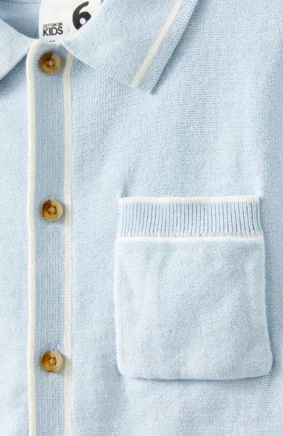 Cotton On Kids Kid's Knitted Short Sleeve Shirt In Blue