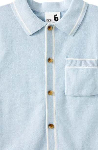 Cotton On Kids Kid's Knitted Short Sleeve Shirt In Blue
