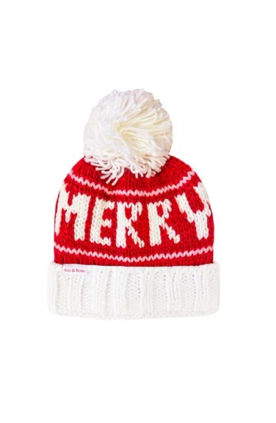 Bits & Bows Merry Knit Hat/mittens Bundle In Red