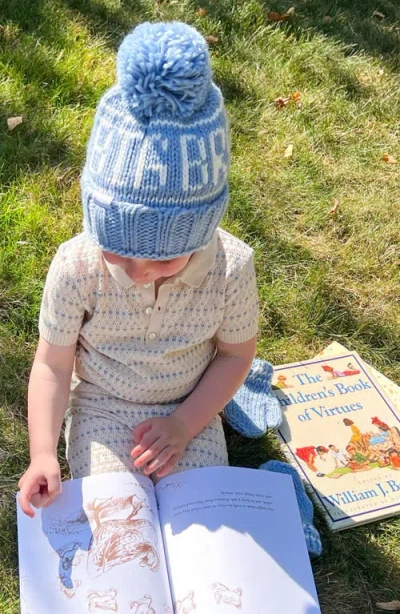 Bits & Bows Big Bro Knit Hat/mittens Bundle In Blue