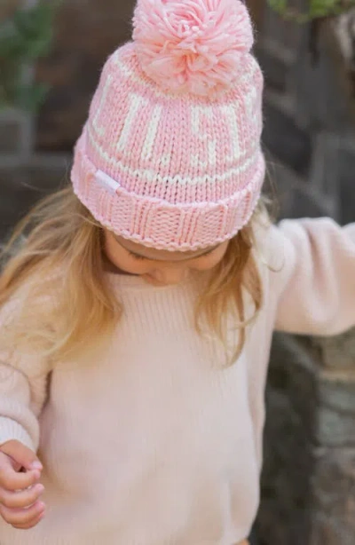 Bits & Bows Lil Sis Knit Hat/mittens Bundle In Pink