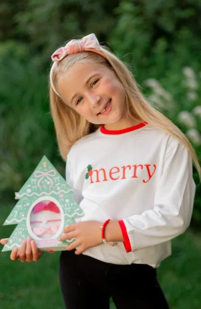 Bits & Bows Merry Long Sleeve T-shirt In White