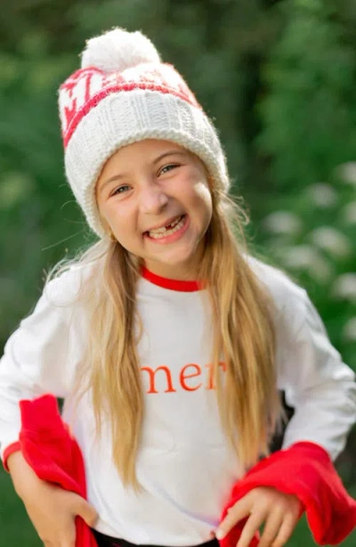 Bits & Bows Merry Long Sleeve T-shirt In White
