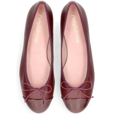 Pretty Ballerinas Toecap Ballet Flat In Burgundy