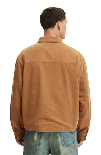 Cotton On Cropped Harrington Jacket In Brown