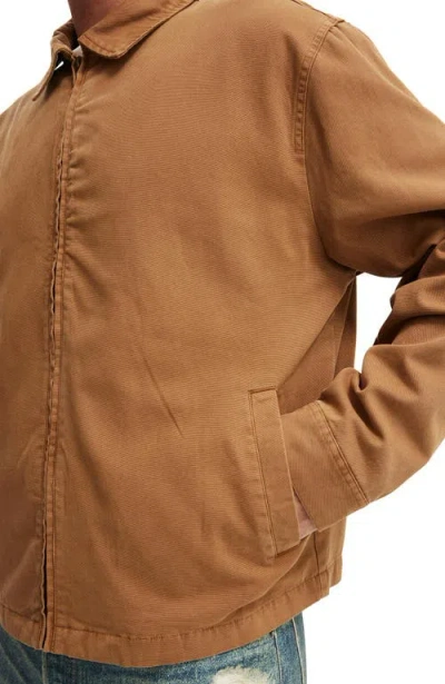 Cotton On Cropped Harrington Jacket In Brown