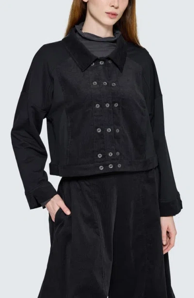 Luukaa Umbra Cropped Structured Jacket In Black
