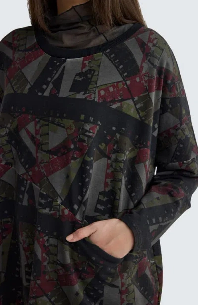 Luukaa Aurora Art Print Pullover In Black