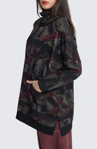 Luukaa Aurora Art Print Pullover In Black