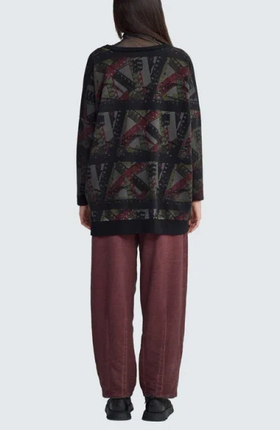 Luukaa Aurora Art Print Pullover In Black