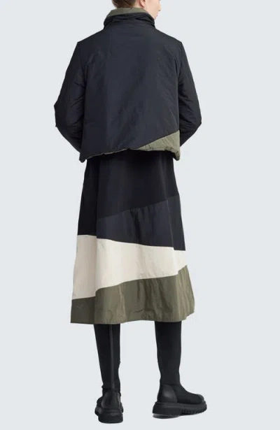 Luukaa Delora Cropped Panel Coat In Black