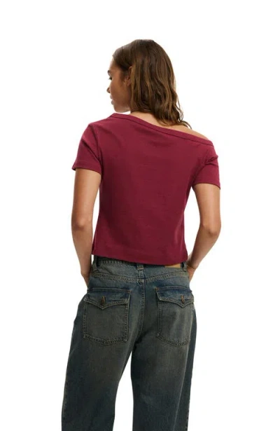 Cotton On Arlie Asymmetric Short Sleeve In Brown