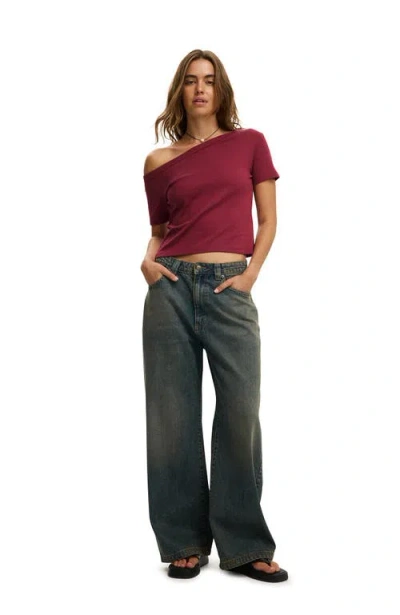 Cotton On Arlie Asymmetric Short Sleeve In Brown