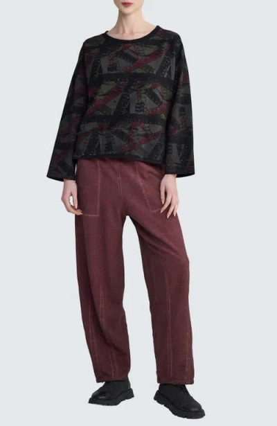 Luukaa Nebel Abstract Panel Pullover In Black