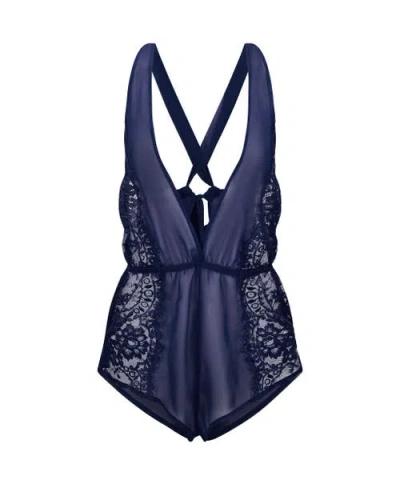 Adore Me Lizzy Romper Lingerie In Blue