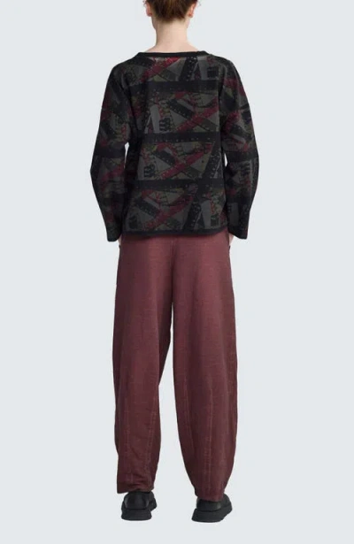 Luukaa Nebel Abstract Panel Pullover In Black