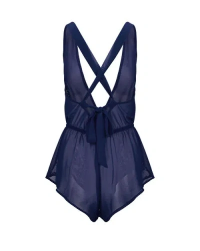 Adore Me Lizzy Romper Lingerie In Blue