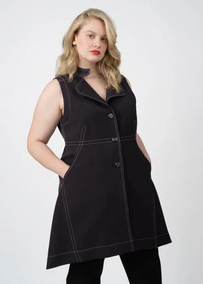 See Rose Go Layering Vest Convertible Dress Plus Size In Black
