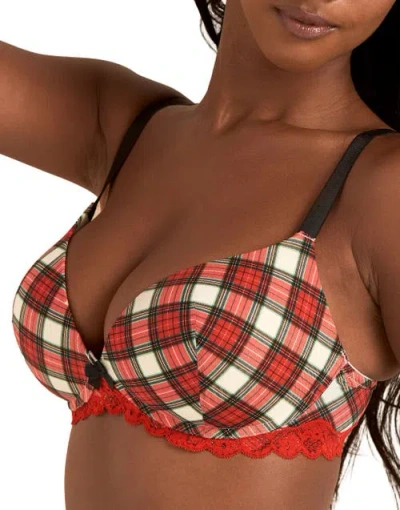 Adore Me Shea Push Up Plunge Bra In Red