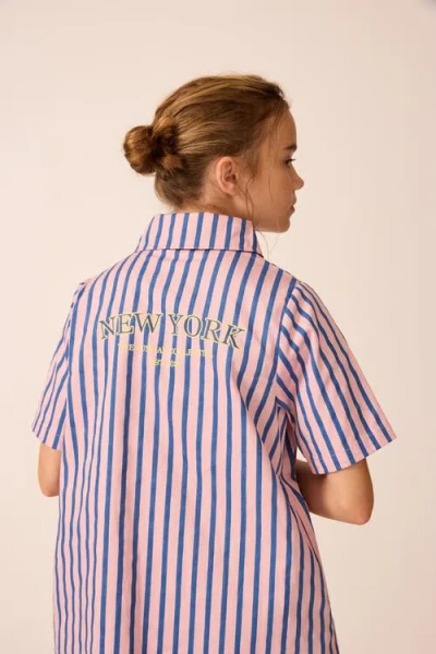 The Sunday Collective Shirtdress In Pink