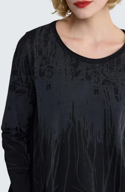 Luukaa Selene Laser-burn Jersey Blouse In Black