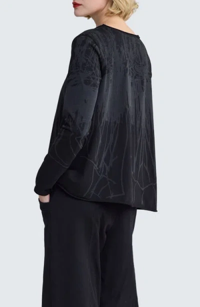 Luukaa Selene Laser-burn Jersey Blouse In Black