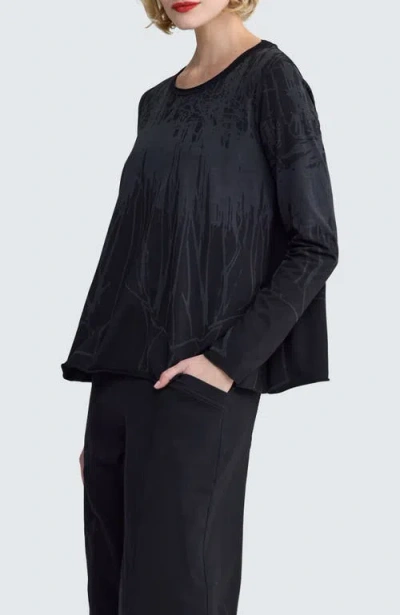 Luukaa Selene Laser-burn Jersey Blouse In Black