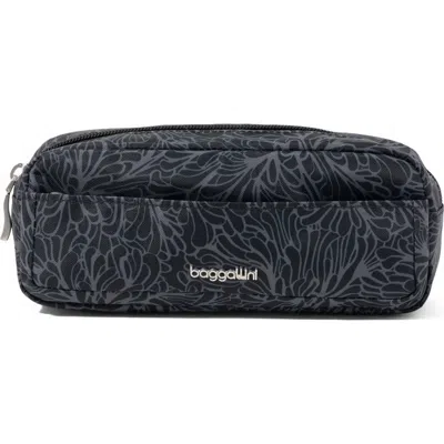 Baggallini Long Pocket Cosmetic Bag In Gray