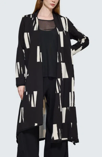 Luukaa Aqualina Printed Jersey Duster In Black