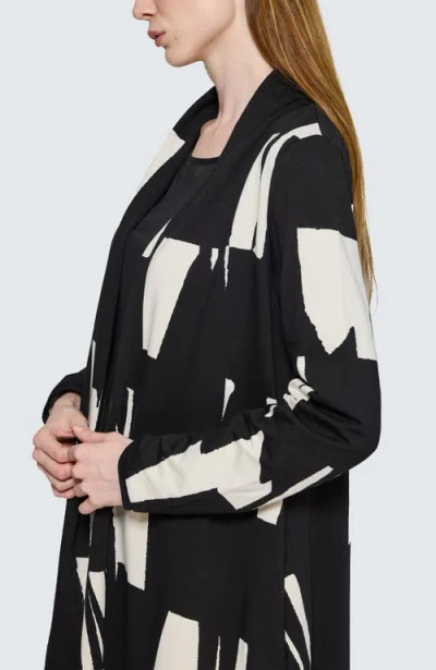 Luukaa Aqualina Printed Jersey Duster In Black
