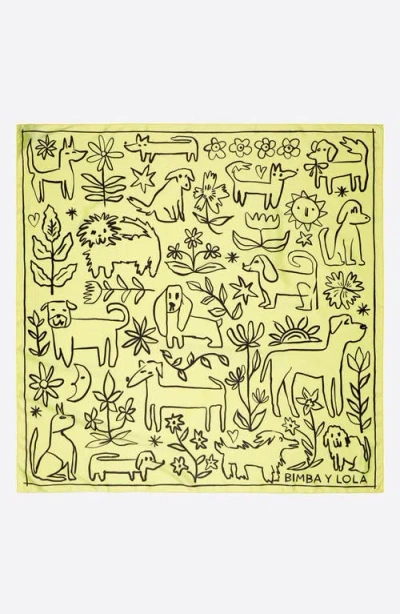 Bimba Y Lola Sketch Dogs Scarf In Yellow