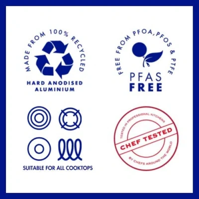 Blu . 2.7qt Nonstick Sauce Pan With Lid In Black