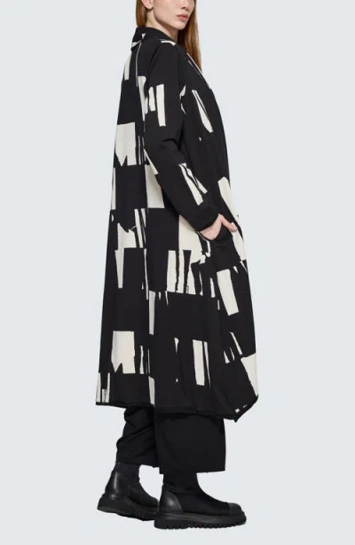 Luukaa Aqualina Printed Jersey Duster In Black