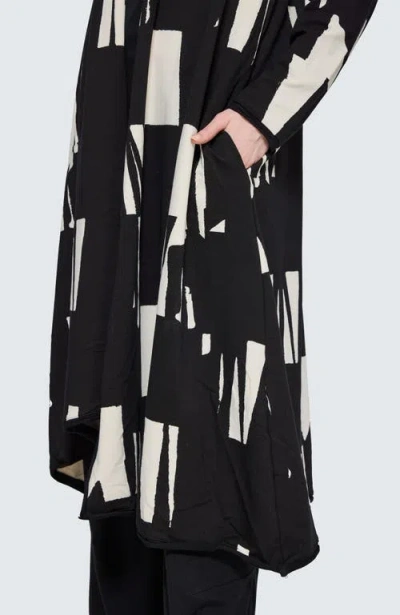 Luukaa Aqualina Printed Jersey Duster In Black