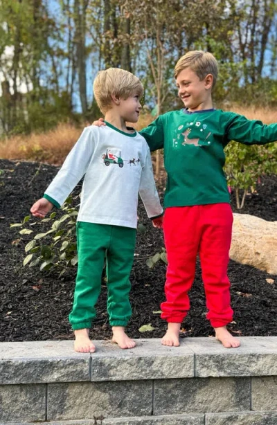 Bits & Bows Golf Cart Santa Long Sleeve T-shirt In Blue