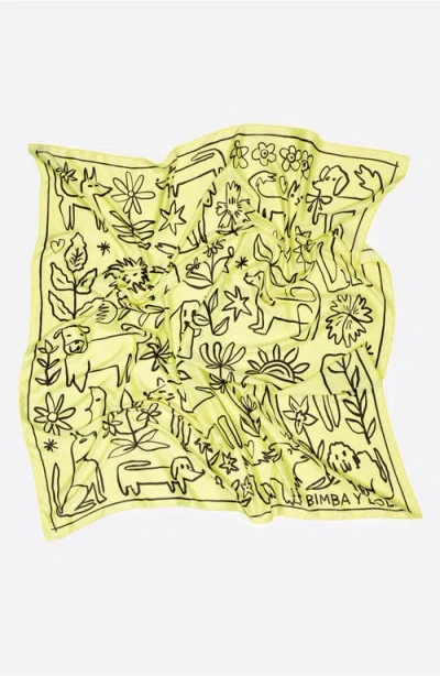 Bimba Y Lola Sketch Dogs Scarf In Yellow