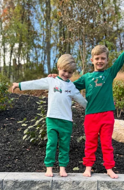 Bits & Bows Golf Cart Santa Long Sleeve T-shirt In Blue