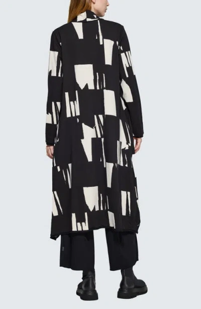 Luukaa Aqualina Printed Jersey Duster In Black