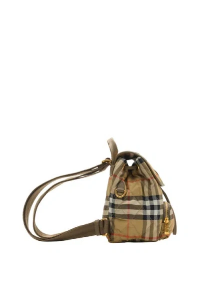 Burberry Mini Horseshoe Quilted Nylon Backpack Bags In Brown