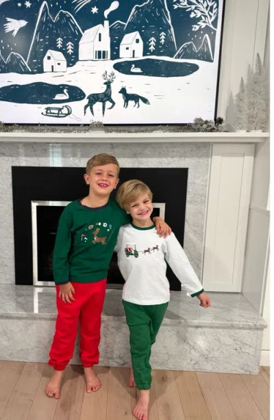 Bits & Bows Golf Cart Santa Long Sleeve T-shirt In Blue