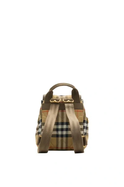 Burberry Mini Horseshoe Quilted Nylon Backpack Bags In Brown
