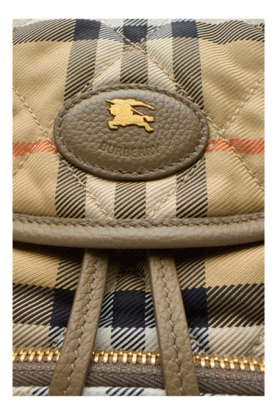 Burberry Mini Horseshoe Quilted Nylon Backpack Bags In Brown