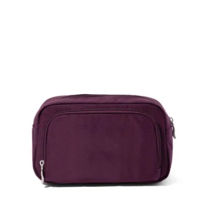 Baggallini Pocket Cosmetic Bag With Brush Organization In Burgundy