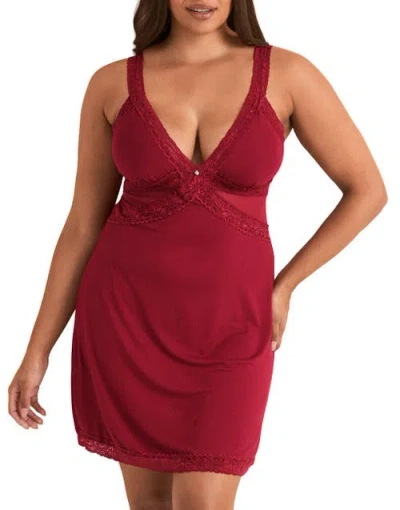 Adore Me Primrose Slip Dress In Red